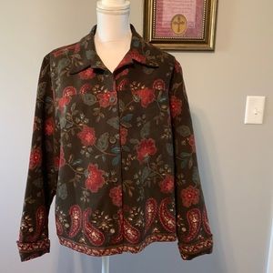 Studio Paisley Print Jacket Rust colors  Size Large